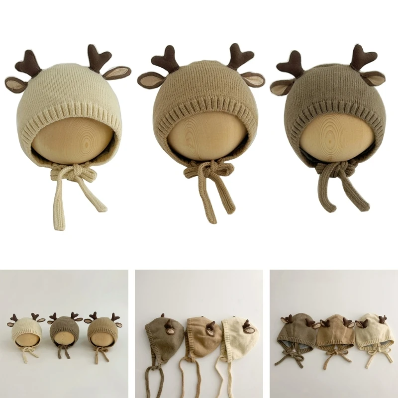 

Baby Knit Hat Autumn Winter Ear Protections Beanie Cap Funny Knitted Bonnet Hat