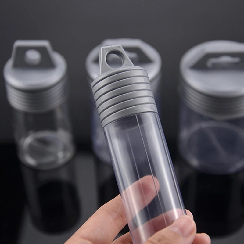 PVC Transparent Plastic Bottle Opener Drill Bit Round Bottle Storage Tank Free Combination Storage Container 1pc