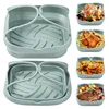 20cm Air Fryer Silicone Basket Tray Pot With Handle 8inch Square Airfryer Baking Mold Liner Foldable Kitchen Cooking Accessories