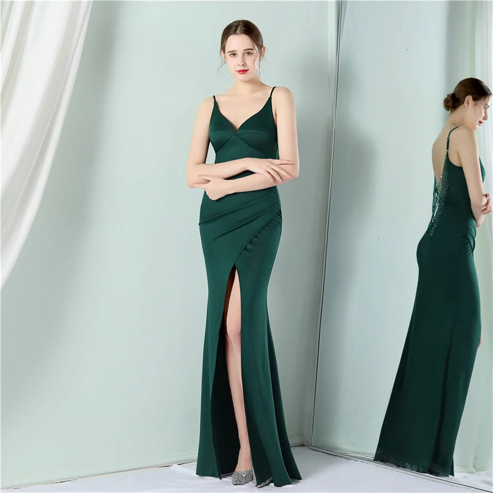 sexy-women-spaghetti-straps-slit-hip-prom-dress-beaded-backless-mermaid-bodycon-formal-dress-2024-luxury-evening-party-gown