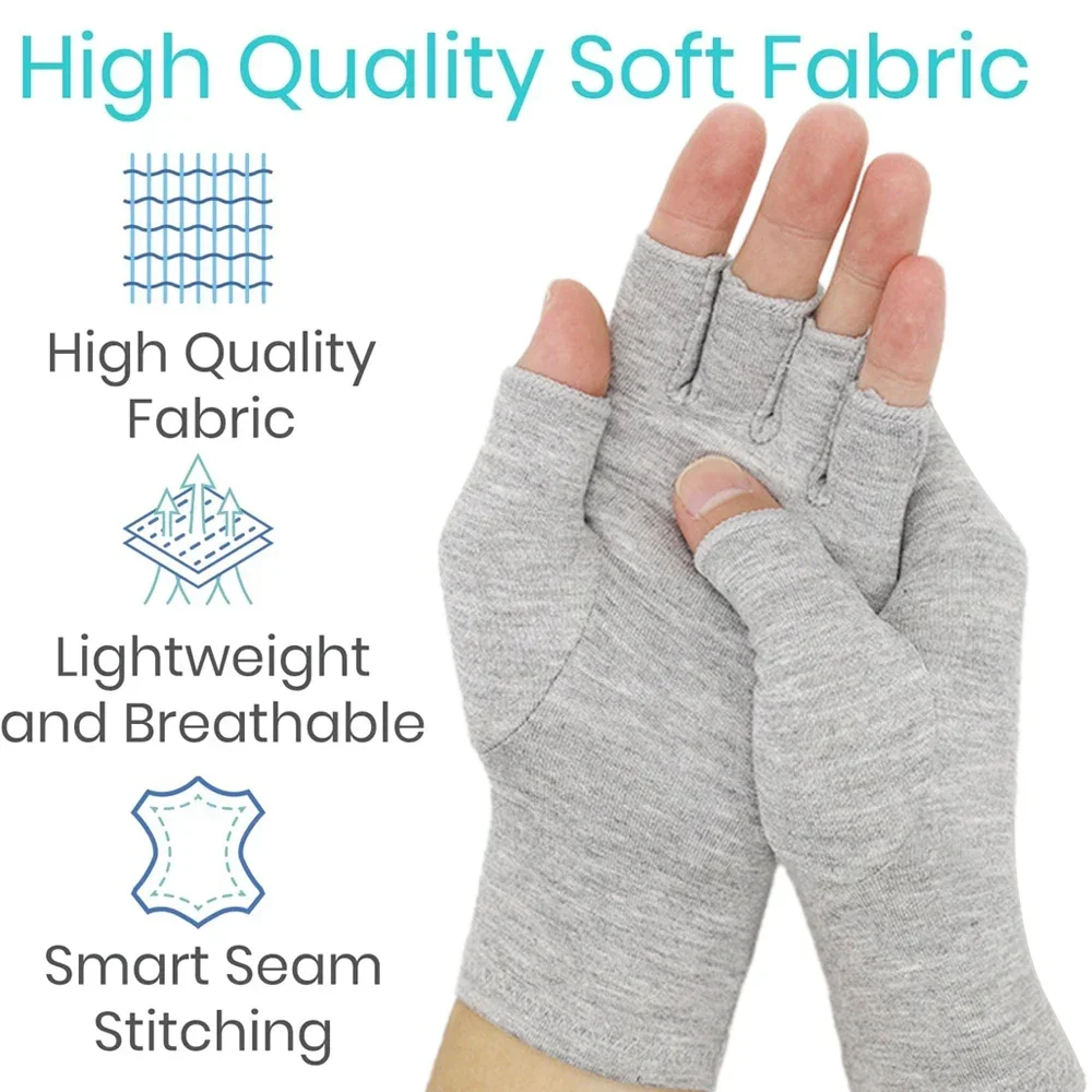 Compression Gloves 1Pair for Men and Women Bamboo Support Circulation Arthritis