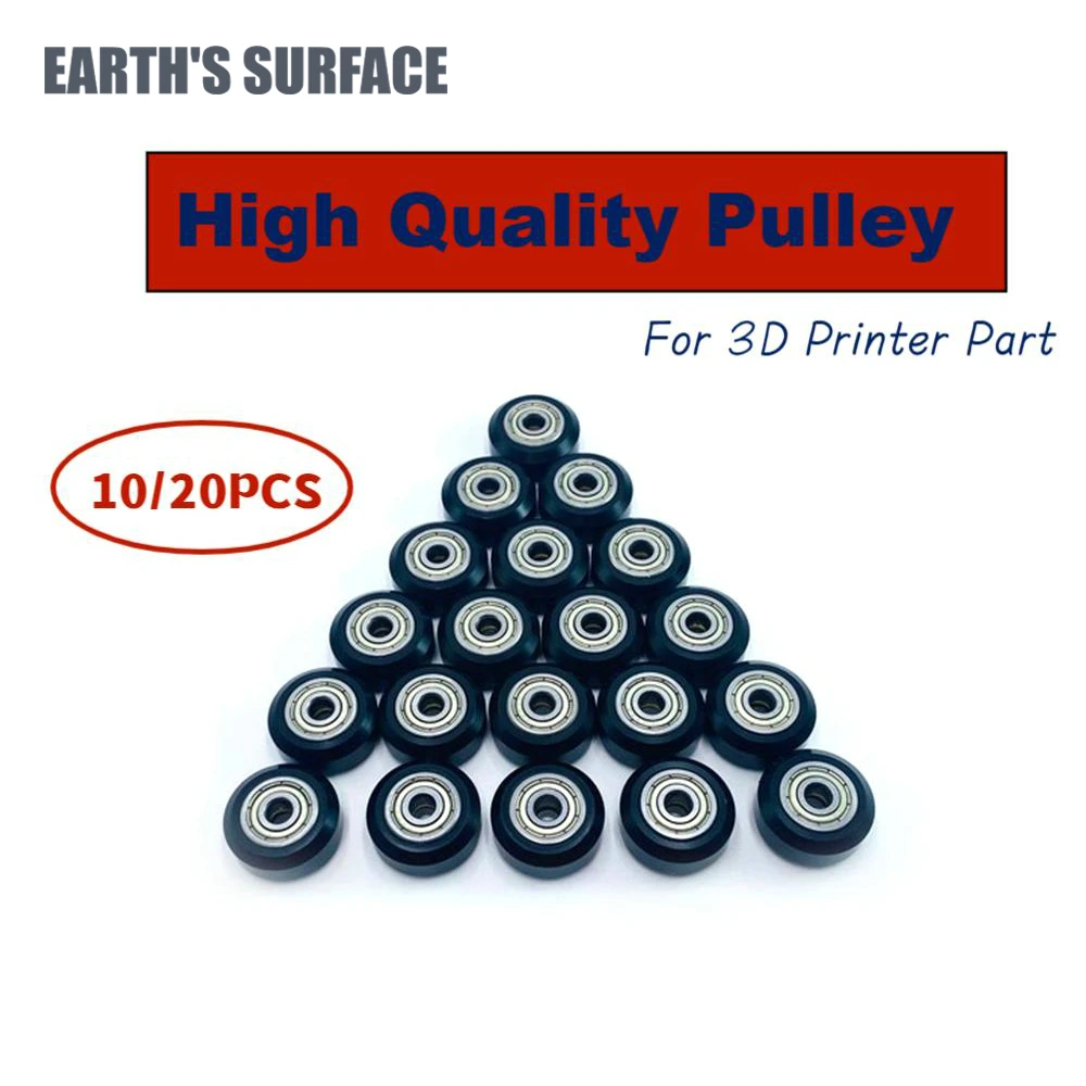 

ES-3D Printer Parts 10/20PCS Embedded Bearing Pulley POM Pulley For Carriage Plate Bearing Groove Guide Round Gear Wheel