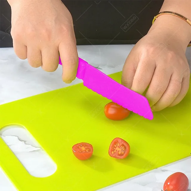 Coupe-cuisine pour enfants, ensemble de couteaux de cuisine pour tout-petits, couteaux de cuisine, coupe-légumes froissé, ustensiles de cuisine pour enfants, fournitures de cuisine 5