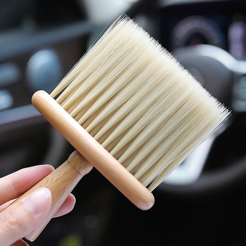 

Car Air Outlet Dust Brush Car with Ash Brush Wooden Handle Soft Bristle Cleaning Brush Dust Brush Crevice Cleaning Brush