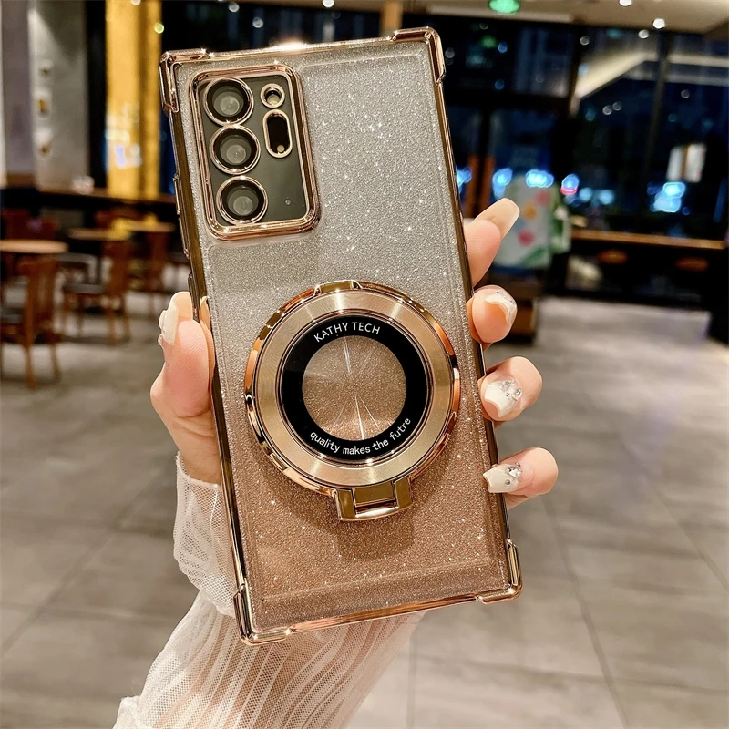 Plating Magnetic Holder Silicone Stand Case - Premium Protective Cover