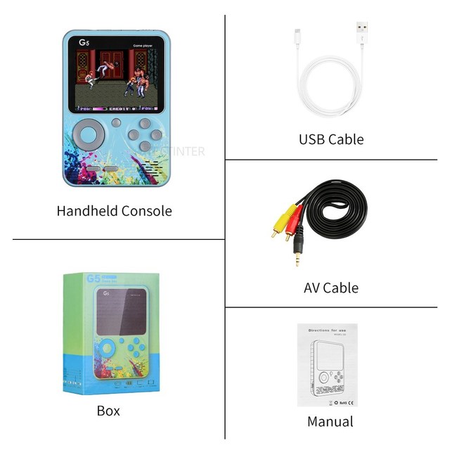 Game Console Handheld Game Consoles Built-in 500 Retro Classic Games AV Out Video Game Player Support 2 Player Gamepad