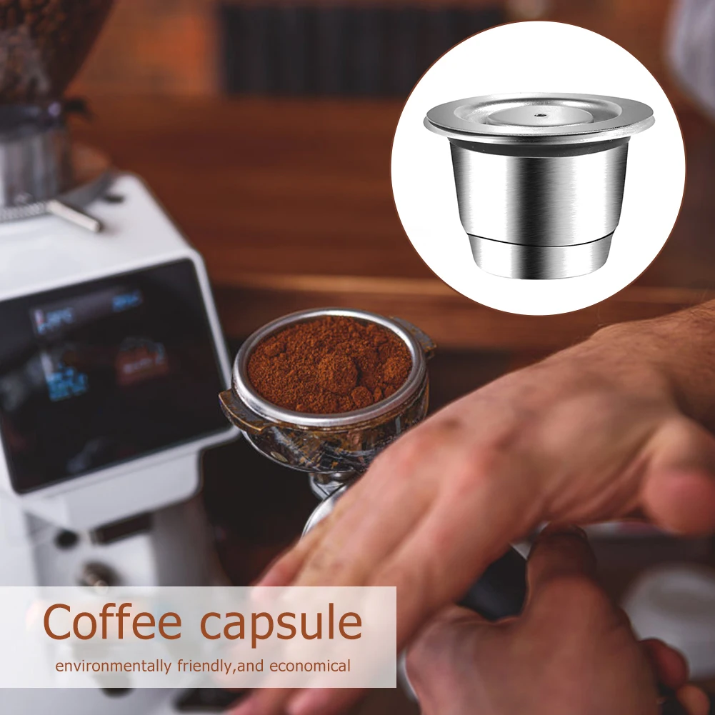 Stainless Steel Coffee Capsule with Coffee Tamper for Reusable Coffee Capsules