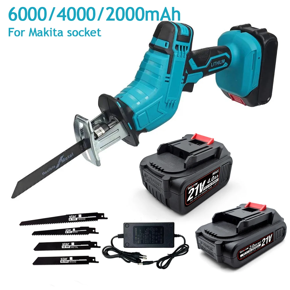 Cordless Electric Reciprocating Saw Wood Metal Cutting Saw Lithium Battery Saber Portable Power Tool For Makita Battery electric saw reciprocating saw lithium ion battery lithium battery