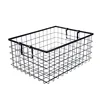 1 PC Black Iron Storage Basket Storage Basket Multifunctional Wire Mesh Desktop Storage Organizer for Home Wicker Supplies 6