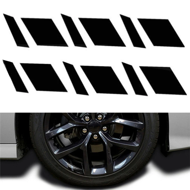 Reflective Car Wheel Hub Rim Decal Stripes - Set of 6