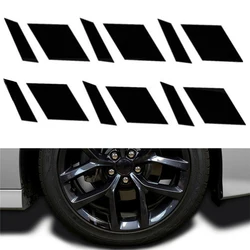 Reflective Car Wheel Hub Rim Decal Stripes - Set of 6 (Black - 6pcs)