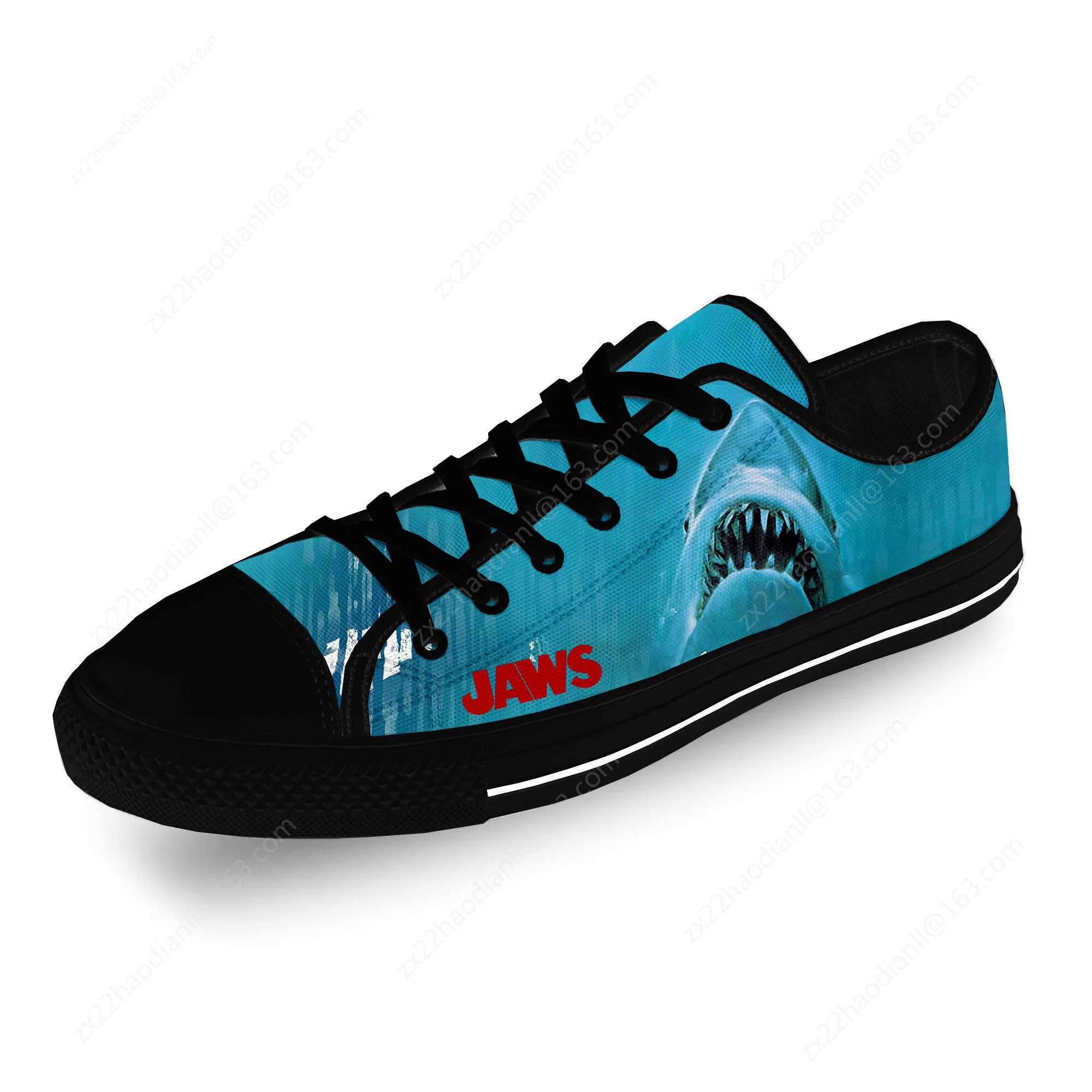Jaws Movie Shark Horror Casual Funny Cloth 3D Print Low Top Canvas Fashion Shoes Men Women Lightweight Breathable Sneakers