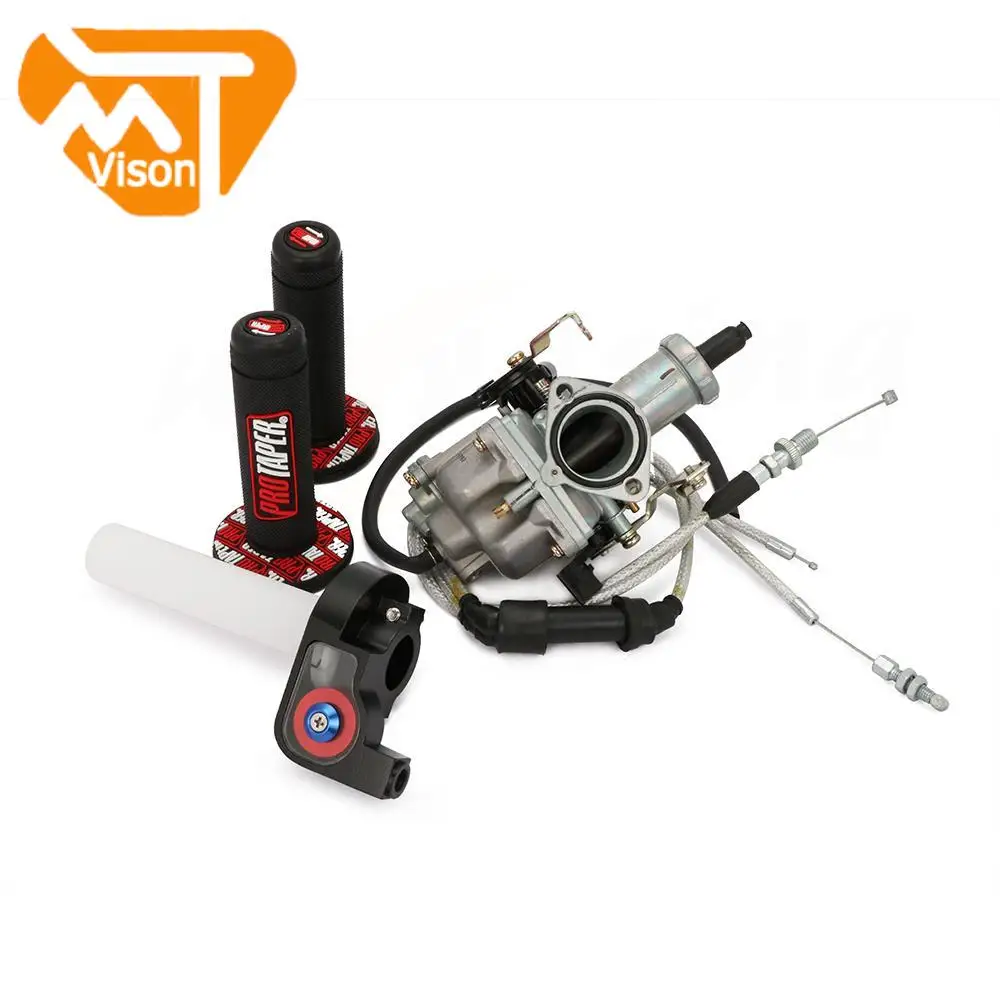 

30MM Motorcycle Carburetor Accelerating Pump Racing Dual throttle Cable Throttle Twister Grip Kit For ATV Dirt Bike 200cc 250cc