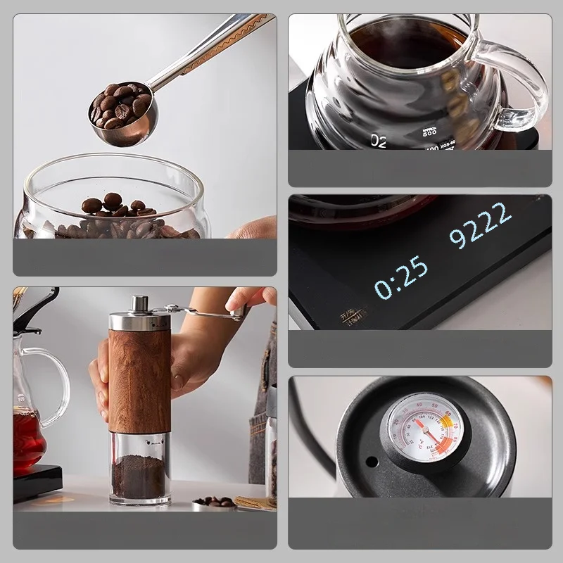 جيانكسي-مطحنة قهوة محمولة يدوية الصنع ، فلاتر الشر...