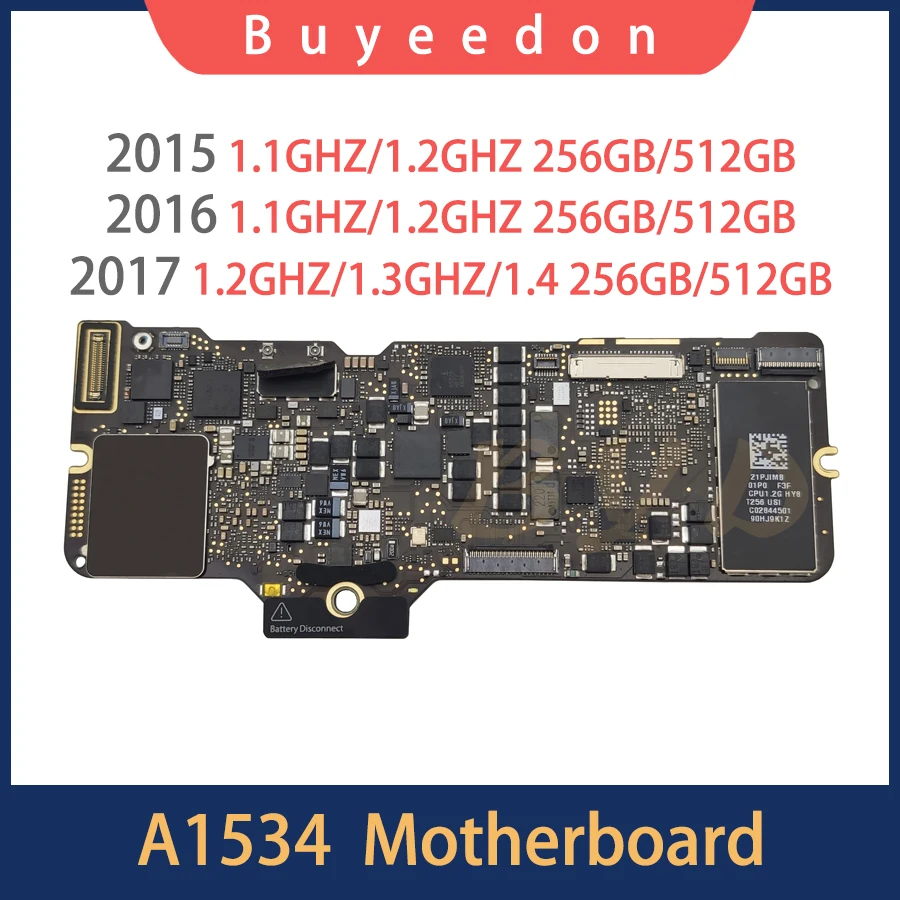 Оригинальная логическая плата A1534 M1 M2 M3 i5 i7 256 ГБ 512 для Macbook Retina 12 дюймов