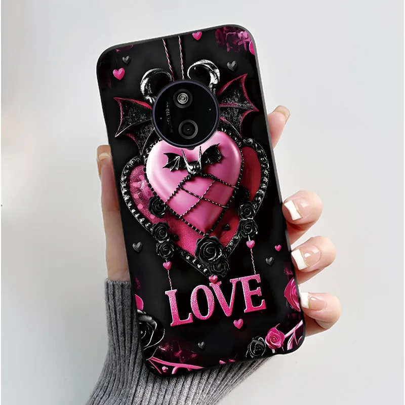 Aesthetic Shockproof Black Silicone Case with Sunset Pattern