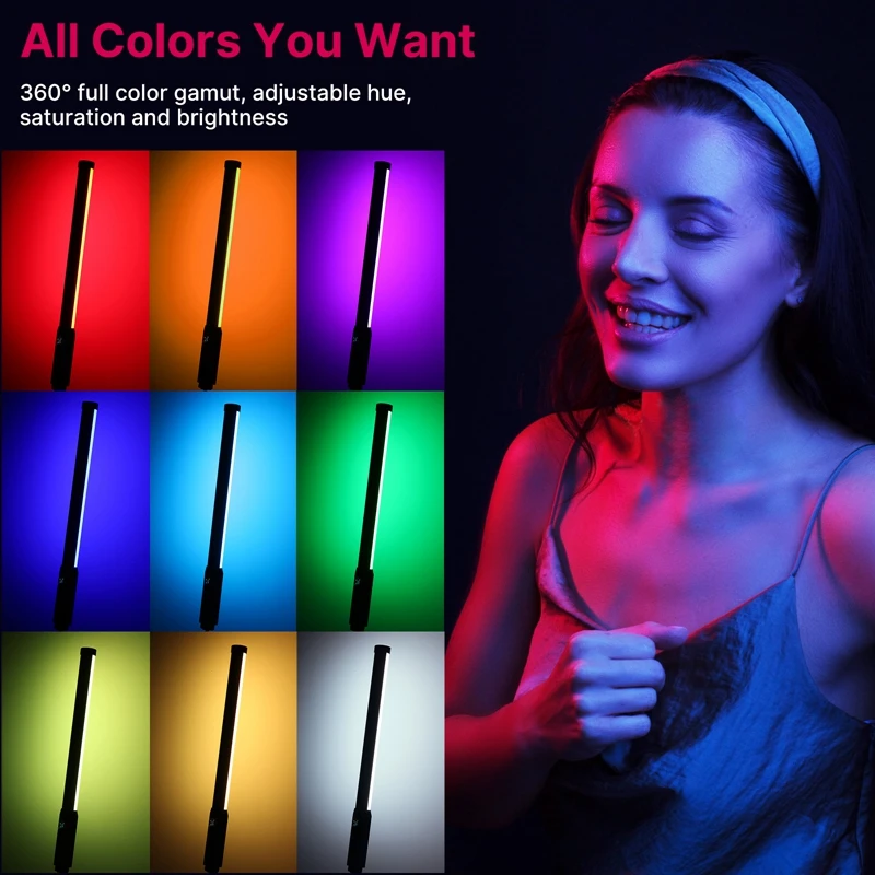 Ulanzi VL119 RGB Handheld Light Wand 2500-9000K Diammable Lightweight 50cm RGB Stick Light Rechargable Photography Lighting Vlog — view 2