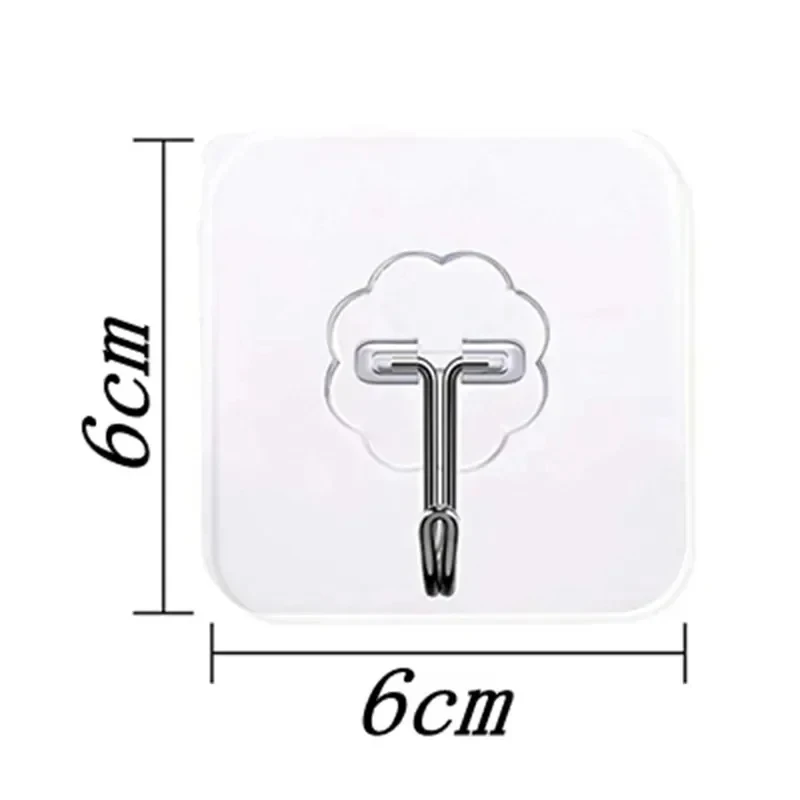 Wall Hooks 5/10/20 Pcs Door Hook Adhesive Wall Hooks Transparent Anti-skid Traceless Heavy Duty Stick on Hook Bathroom Kitchen Wall Sticker
