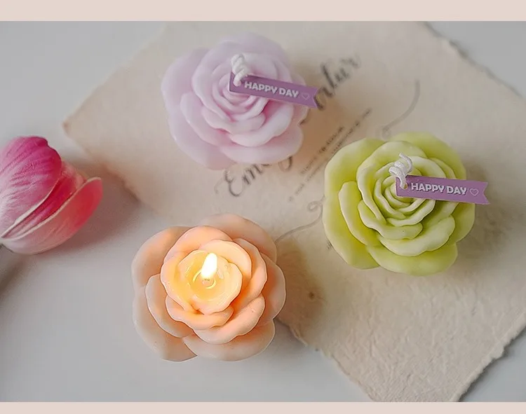 Handgemachte Rosenkerze, Duftkerze, Aromatherapie, Sojawachs, Kerze, Hochzeit, Geburtstag, Kerzen, Party, Heimdekoration, Foto-Requisiten – Detail 18