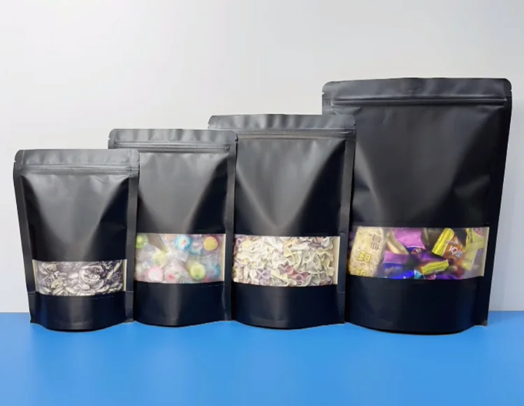 Bolsas De Papel Kraft Con Cierre Zip Y Ventana Mate - Ideales Para Envasar Alimentos, Té, Frutas Secas O Pequeños Productos