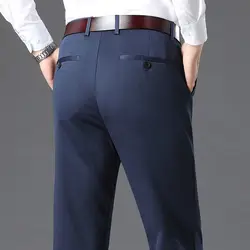 Fashion Men Business Suit Pants Korean Spring Summer Streetwear Male Clothes New Office Casual Solid Loose Straight Trousers 40