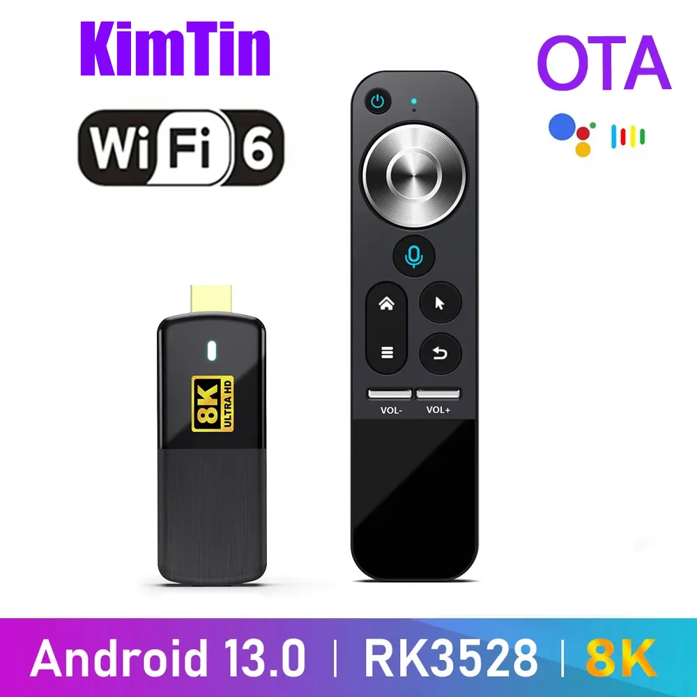 H96 Max 8K Android 13 Tv Stick Rk3528 Quad Core 2G 16G Mini Pc 2.4G 5G Wifi6 Bt5.0 8K Hd Miracast Tv Dongle Con Assistente Vocale