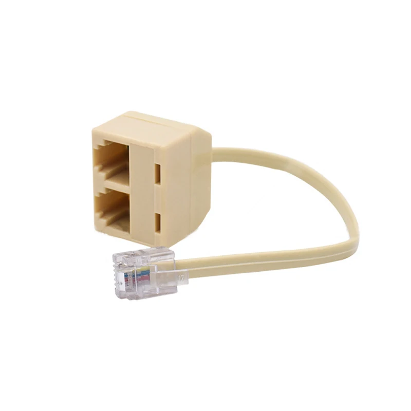 RJ11 6P4C 1 to 2 Wire Adapter Telephone Ethernet Cord Converter Landline Male to Female Plug Separator 1 In 2 Out Cable Splitter ethernet cable adapter ethernet cable coupler