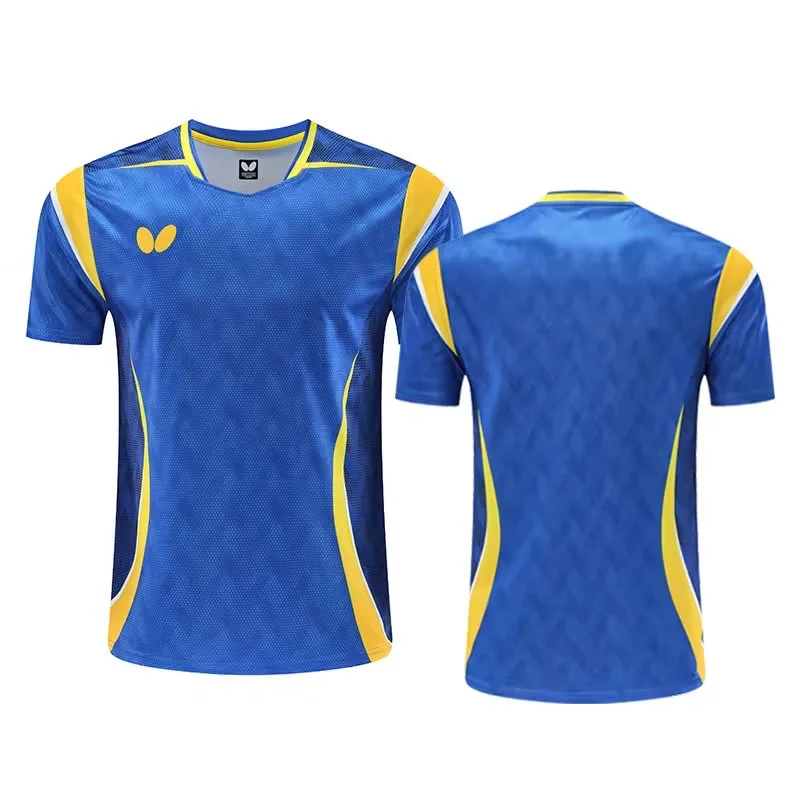 Customized a set of butterfly table tennis T-shirt shorts men and women badminton T-shirt quick drying material breathable light