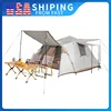 Essential For Family Travel Outdoor Camping 3-5 Double-layer Waterproof Anti-UV Shade Beach Camping Two Doors Two Windows Tent 1