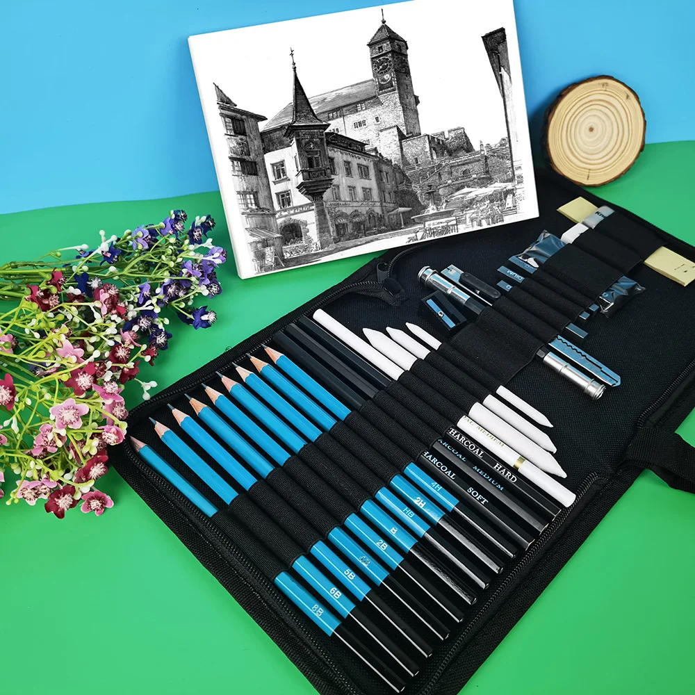 28 Pcs Professional Sketch Sketch Pencils Set, Sketch Pencils, Drawing Supplies Perfect Sketch Pencils for Artists and Beginners 4