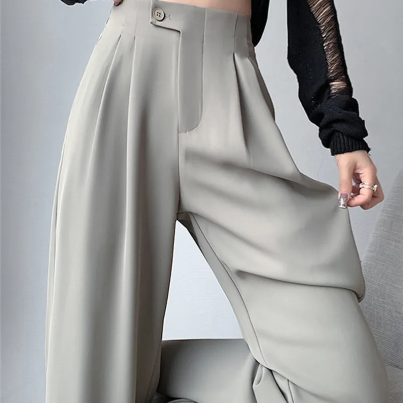 

High Waisted Pants Women Wide Leg Pants Office Korean solid Casual Comfortable Elegant Casual Straight Trousers Summer New