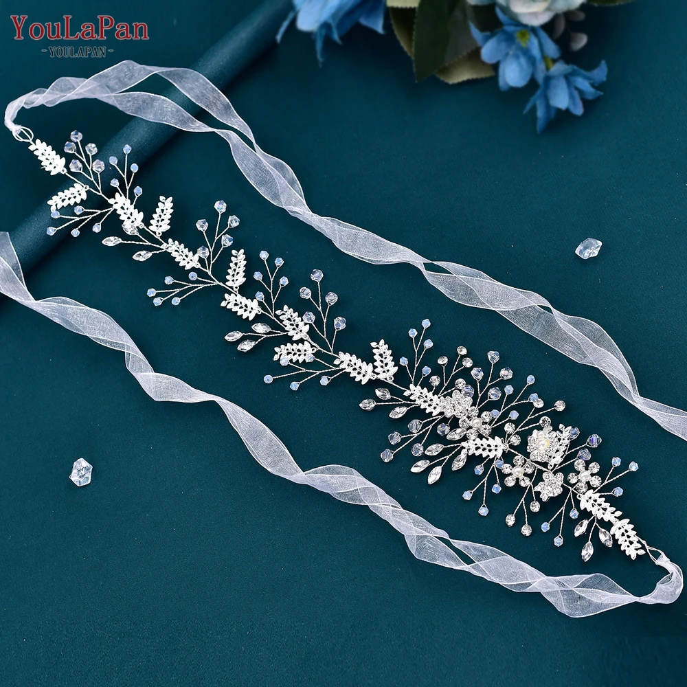 YouLaPan Wedding Belt Rhinestone Alloy Leaf Woman Sash Bridal Dress Belt Evening Gown Sash Party Wedding Accessories SH517