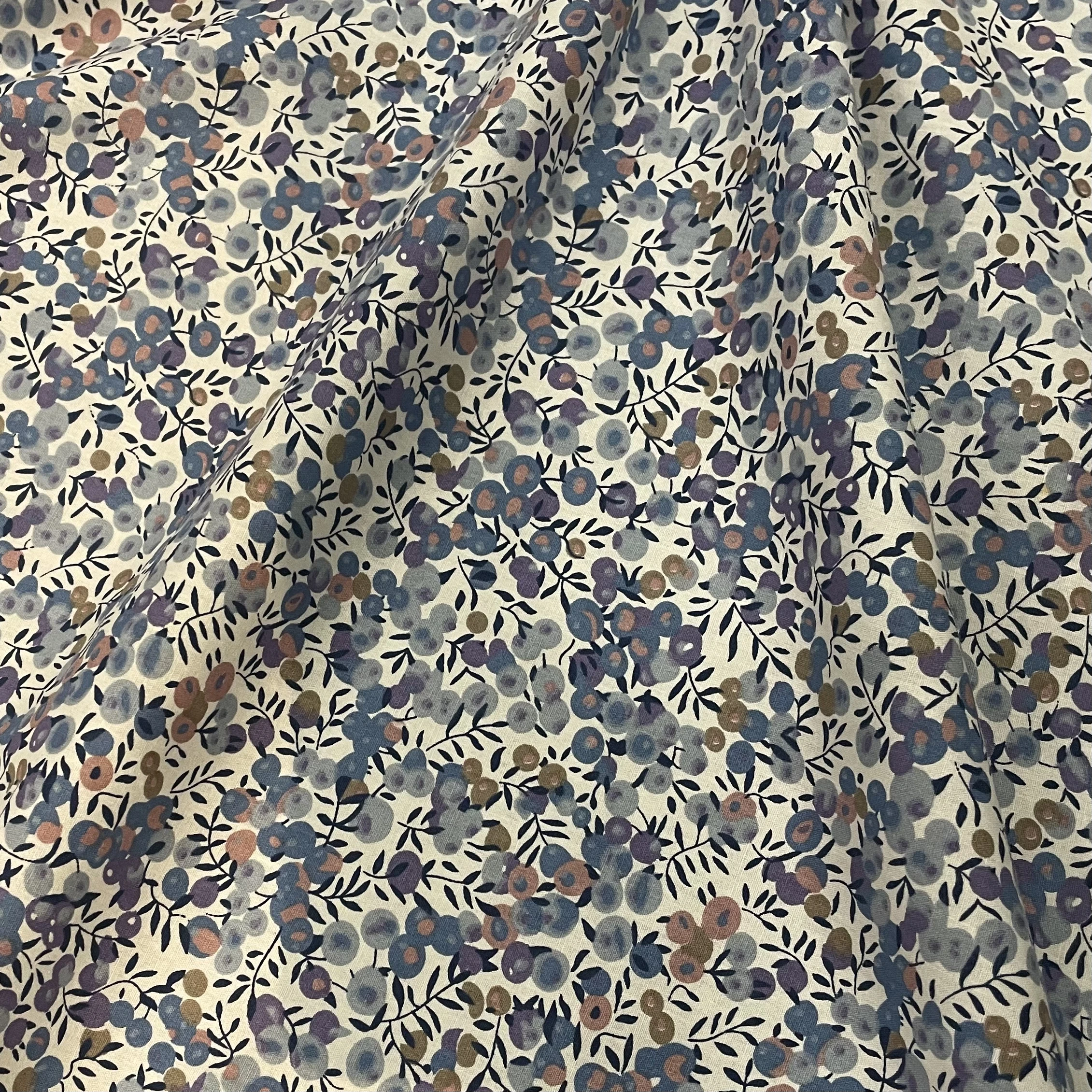 Blueberry 40S Tissun Liberty Cotton Poplin Fabric For Kids Baby Sewing Cloth Dresses Skirt DIY Handmade Patchwork Meter cotton fabric cotton poplin fabric