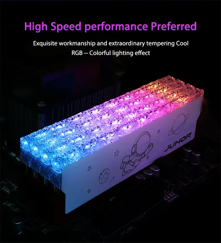 Desktop Ram Memory JUHOR RGB DDR4 8GB 16GB 3200MHz Memoria Ram DDR4 RGB DIMM Desktop Gaming Memory Ram