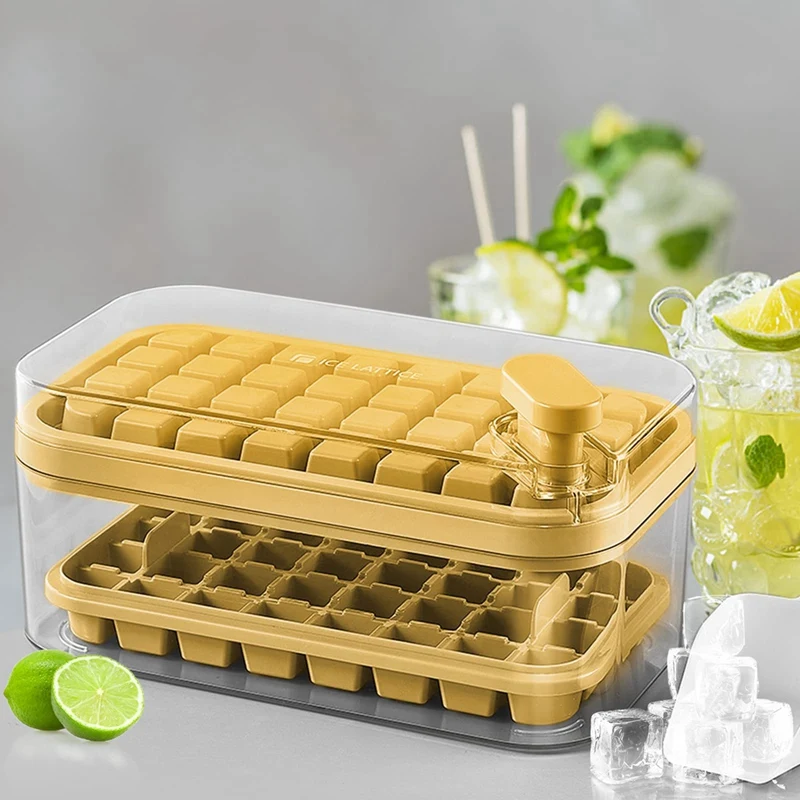 Dropship Ice Cube Tray With Lid And Bin, 64 Pcs Ice Cubes Molds