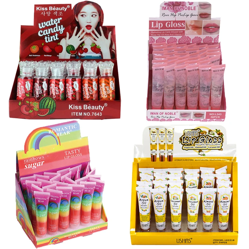 

Liquid Lip Balm Lot 24 Pcs Cute Lip Care Wholesale Lip Gloss Set Free Shipping Shine Lipstick Plumper Korean