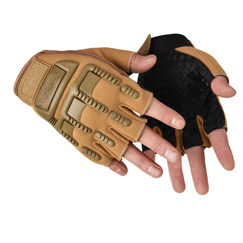 2PCS Kids Full Finger Gloves Anti-slip Hard Protect Gear Riding Gloves Camouflage Combat Glove