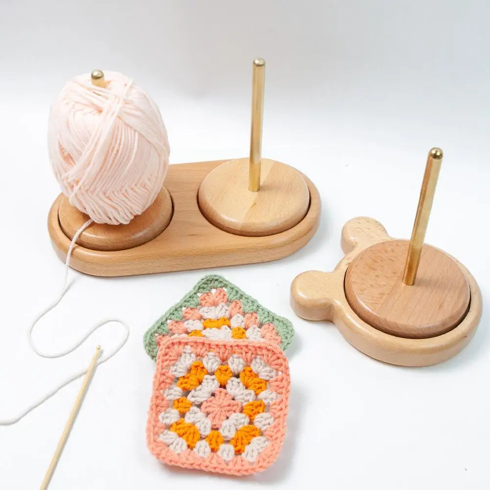 Wooden Yarn Holder Spinning Knitting Tools Beginner Crochet Accessories  Stand Sewing Thread Spool Wool Ball Winder Stand Tool - AliExpress