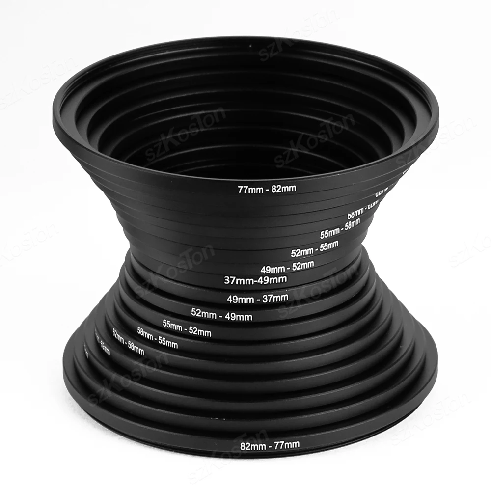 18Pcs Filtro Per Obiettivo Della Fotocamera Step Up & Down Ring Adapter Anello Adattatore Per Filtro In Metallo Per Tutte Le Fotocamere Dslr 37-82 82 