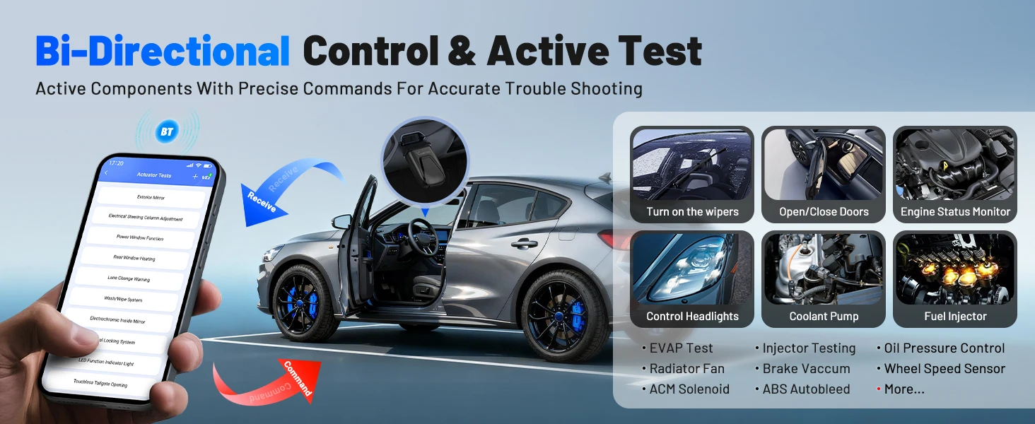 VDIAGTOOL D501 für GM Automotive Scanner D502 für Ford BT OBD2 Scanner D503 für BMW ECU-Codierung Alle Reset-Funktionen Bidirektionales Scan-Tool – Detail 5