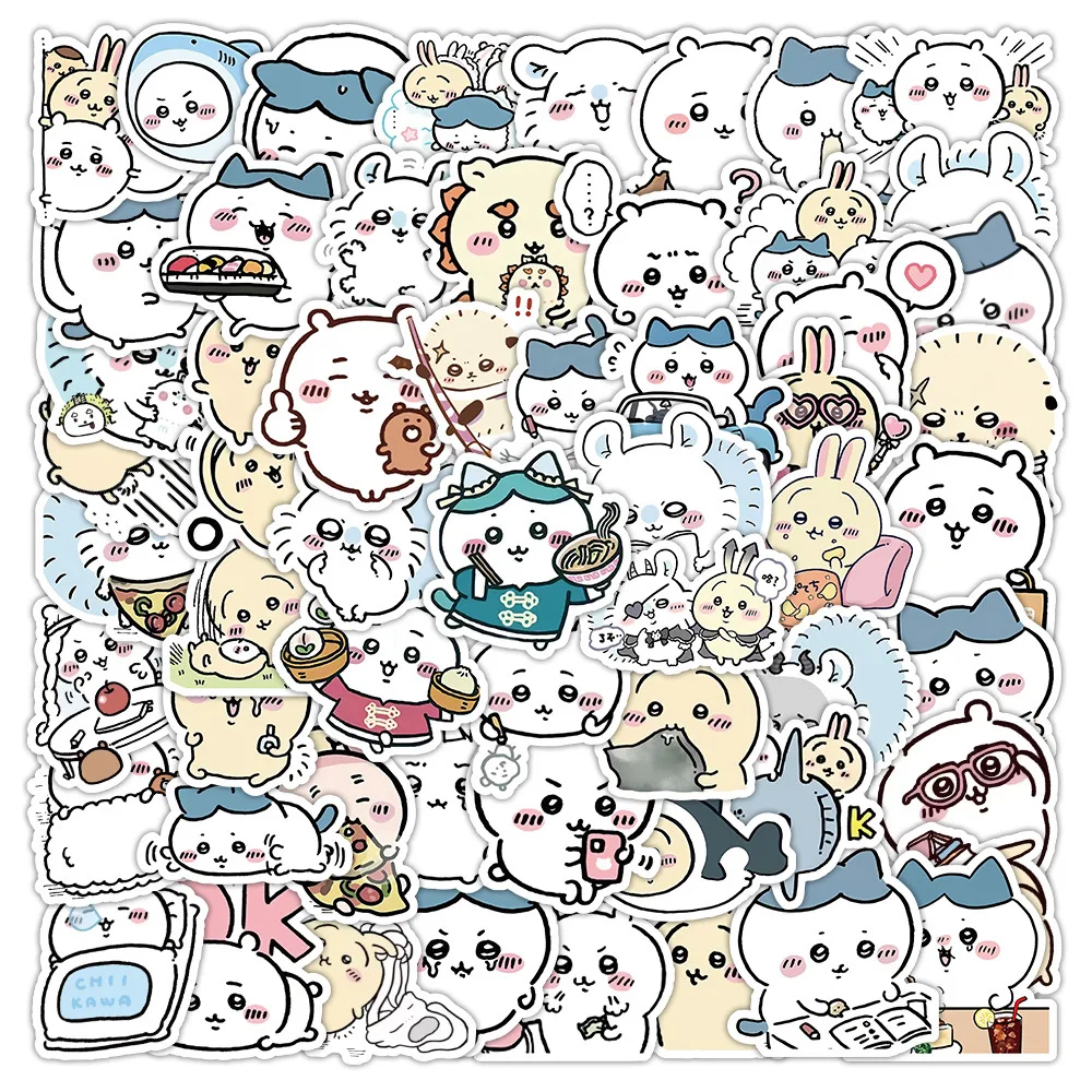 64PCS Cute Chiikawa Stickers Cartoon Laptop Phone Phone Case Luggage Fridge DIY Decal Graffiti Waterproof Sticker Kid Toy 3