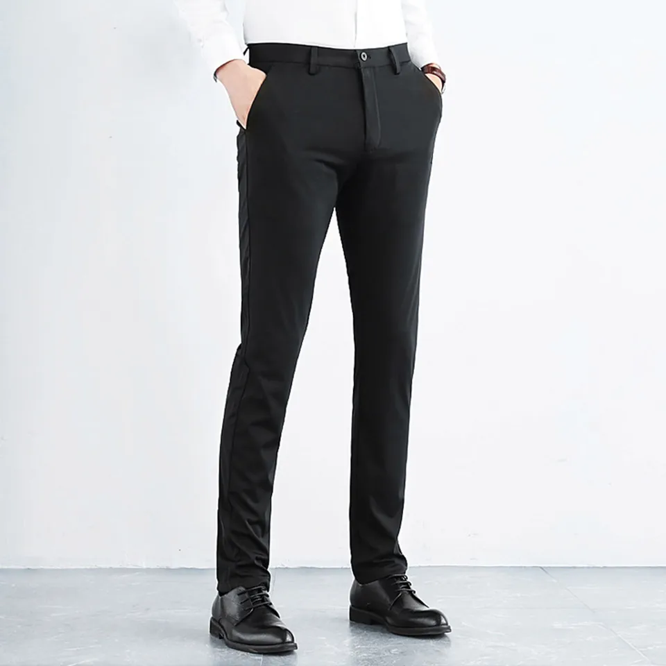 Men's Summer Elastic Trousers Breathable Formal Fit