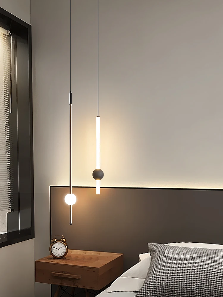 Modern Minimalist Line Lustre Pendant Lights Bedroom Bedside Hanging Lamp Nordic Creative Living Room Indoor Lighting Fixture