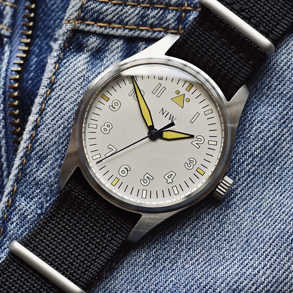 

NIW Pilot Watch Men 40mm Vintage Military Watch JAPAN VH31 Sweep Second Movement Sports Quartz Wristwatches Luminous Clock Retro