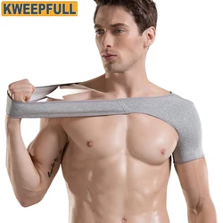 Enhanced Compression Shoulder Support Brace with Adjustable Strap - M (Gray)