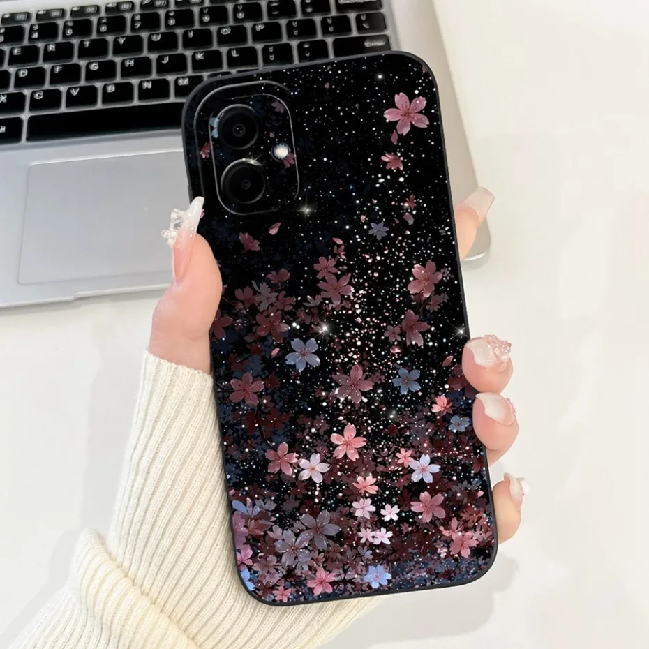Beautiful Floral Phone Case - Soft Silicone Shockproof Cover with Bumpers