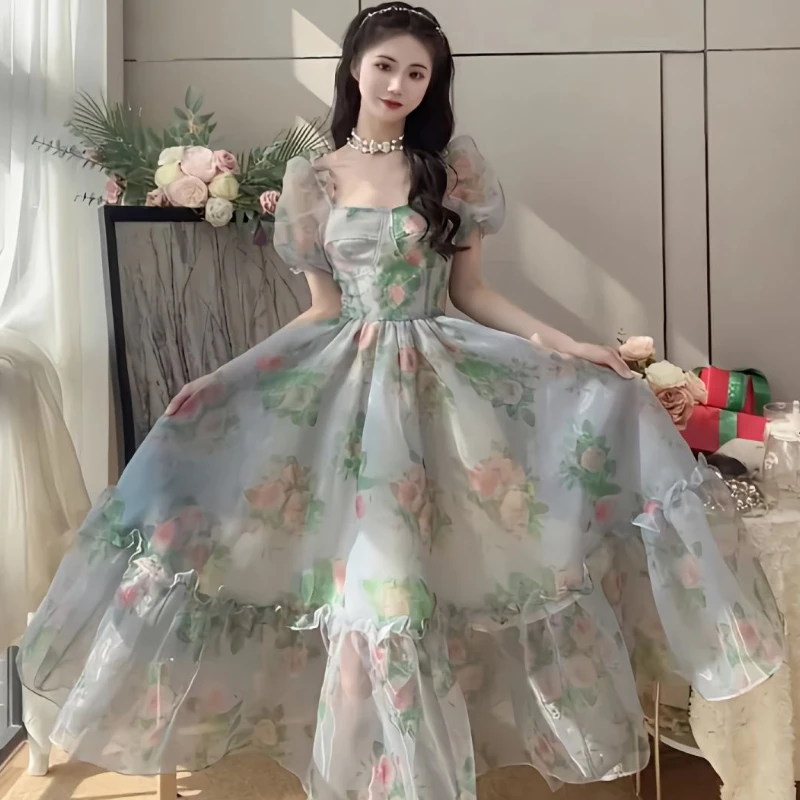 New Pretty French-style  Elegant Summer Women's Long Dress C7787