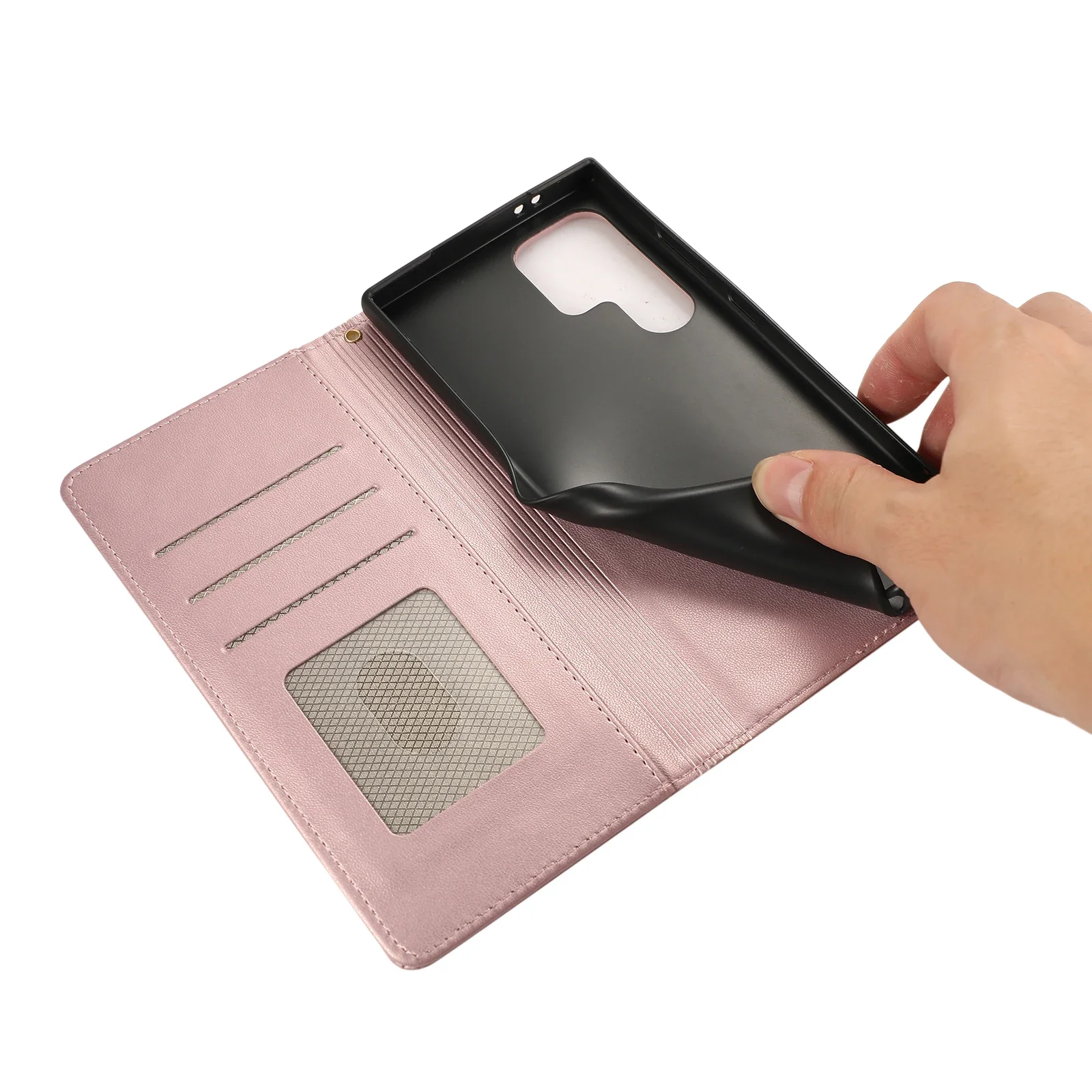 Funda tipo libro de cuero con tapa magnética para Samsung Galaxy S24 Ultra S23 Plus S22 A55 A25 A35 A15 A16 A06_voghion.com