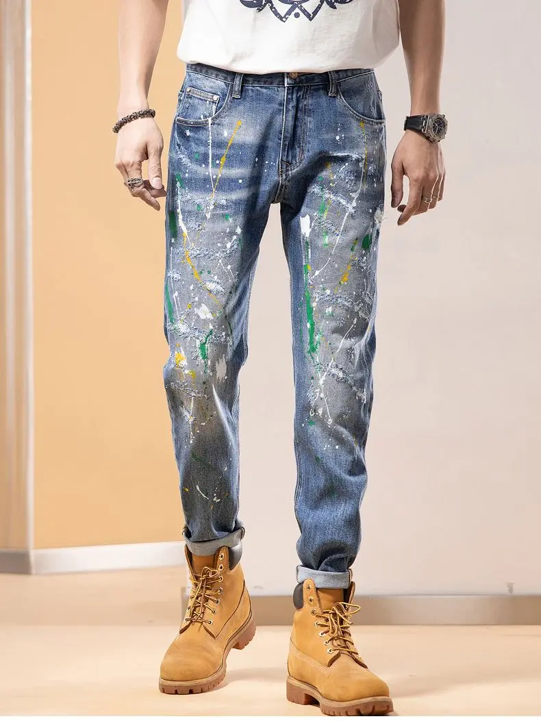 AL40426 Fashion Men's Jeans 2023 Runway Luxury famous Brand European