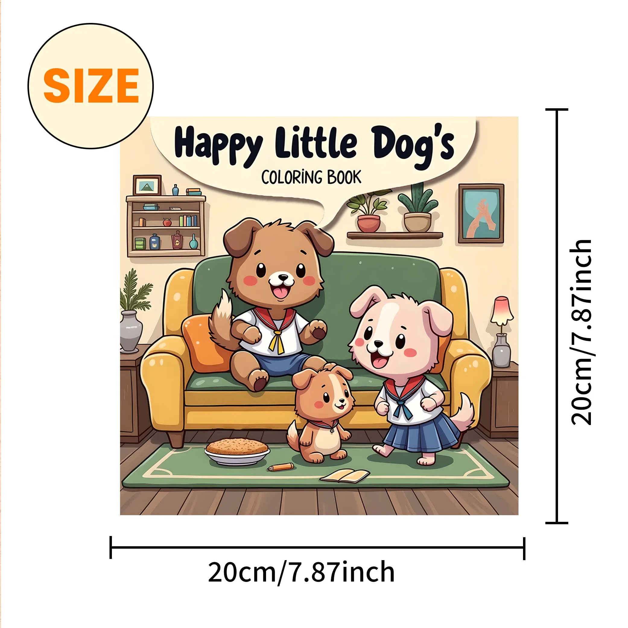 Happy little Dog's Coloring Book 24 Unique Pages For Adults & Teens Relaxation Educational Doodles Book For Relaxation Gift 6